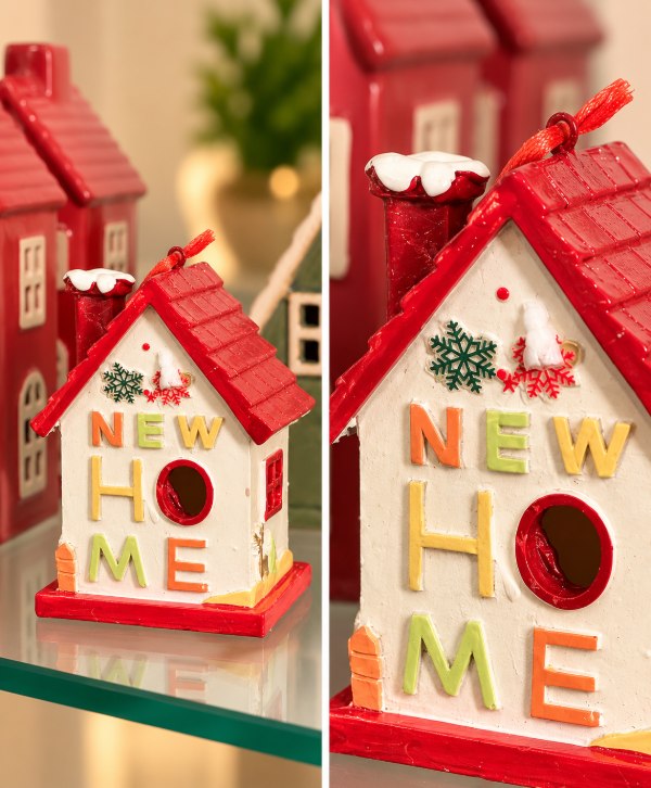 Glossy Merry Home Ceramic Cottage – Charming Home Décor Statue