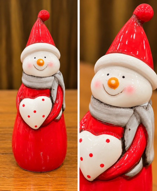 Glossy Ceramic Snowman – Charming Christmas Home Décor