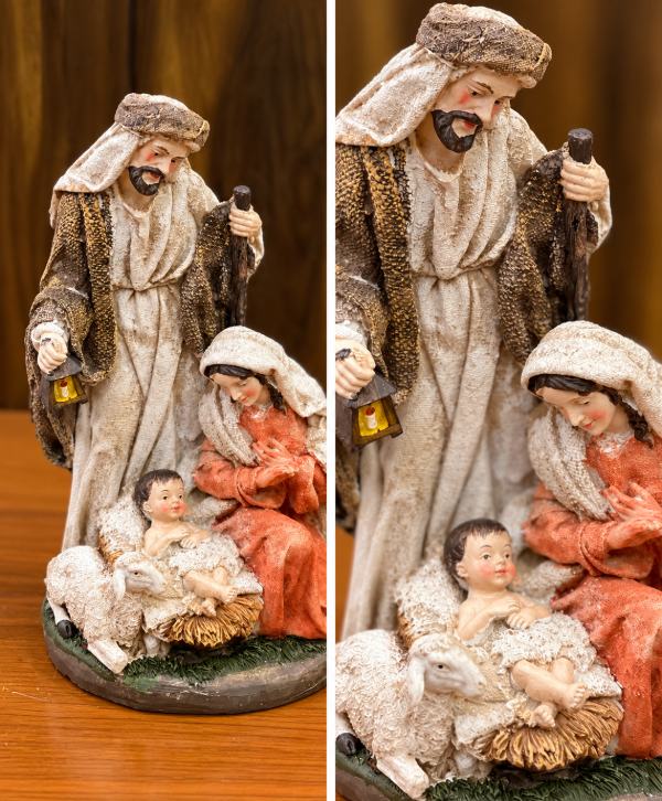 Warm Nativity Figurine – Elegant Christmas Manger Scene Décor