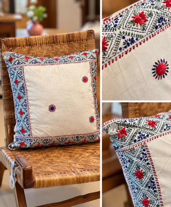 Artisan Heritage Embroidered Cushion – Traditional Decorative Cushion
