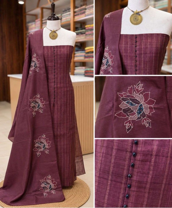 Pure Tusser Silk Salwar Material 
