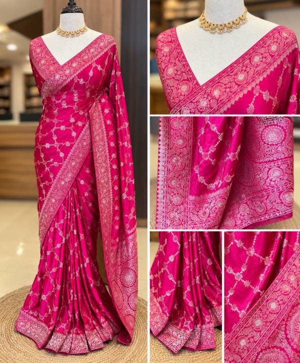 Fuchsia Dola Silk Banarasi Saree – Elegant Traditional Ethnic Wear