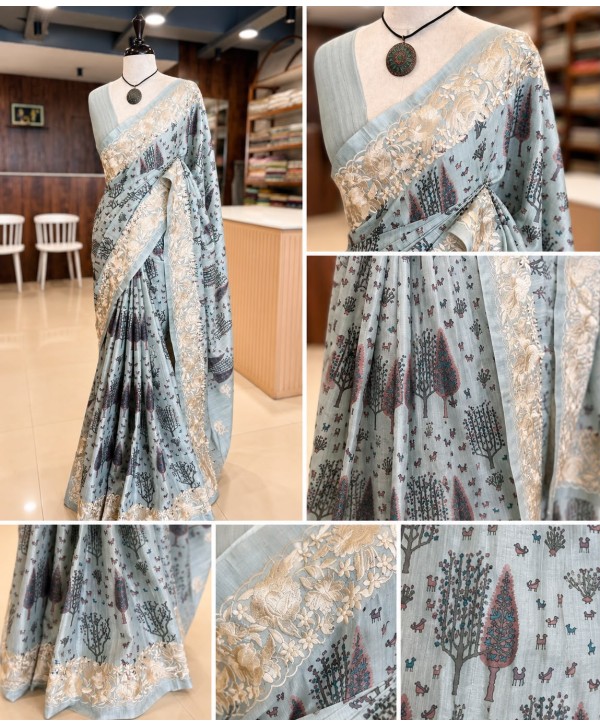 Beghal Poori Parsi Work Saree